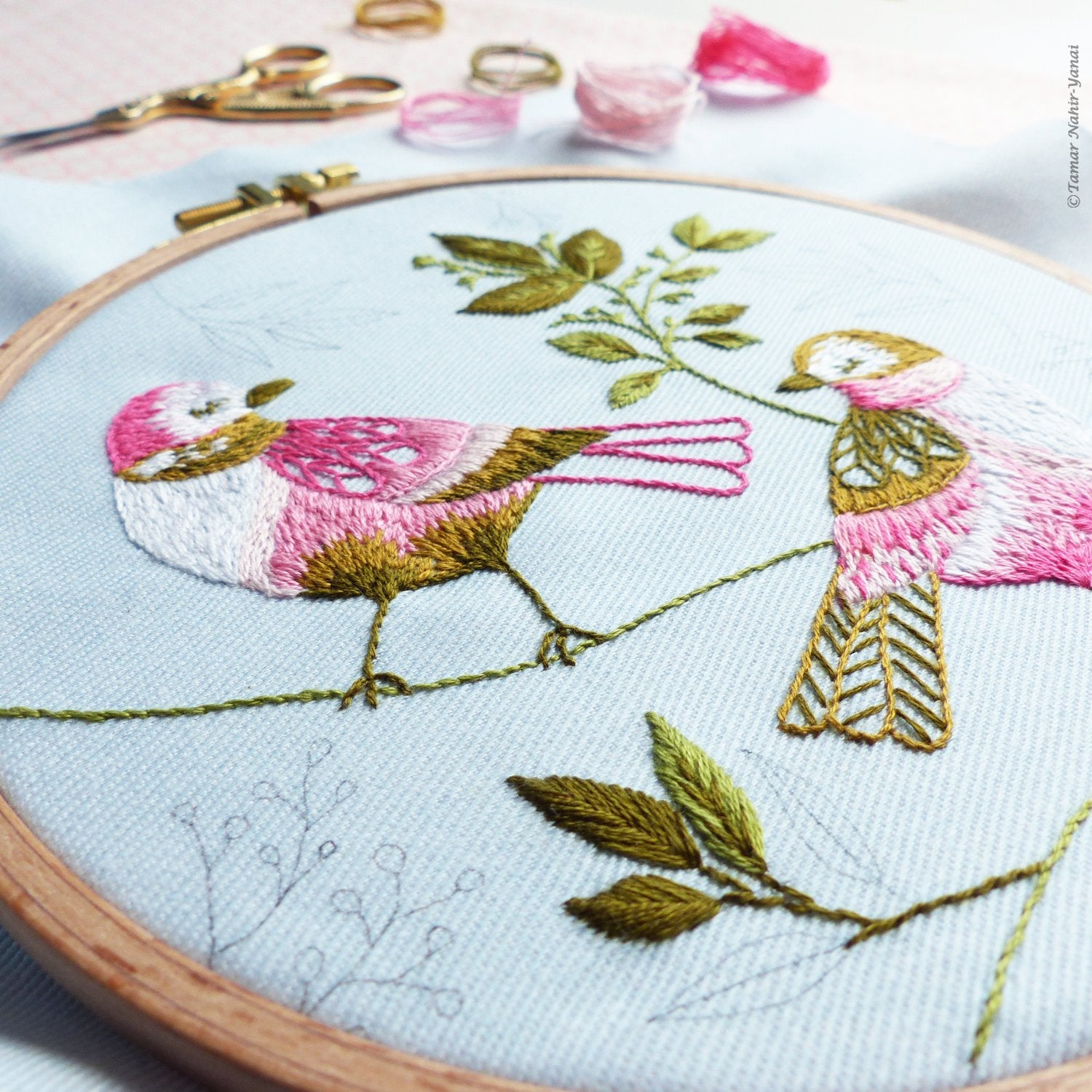 TAMAR NY™ - Love Birds 6" embroidery kit