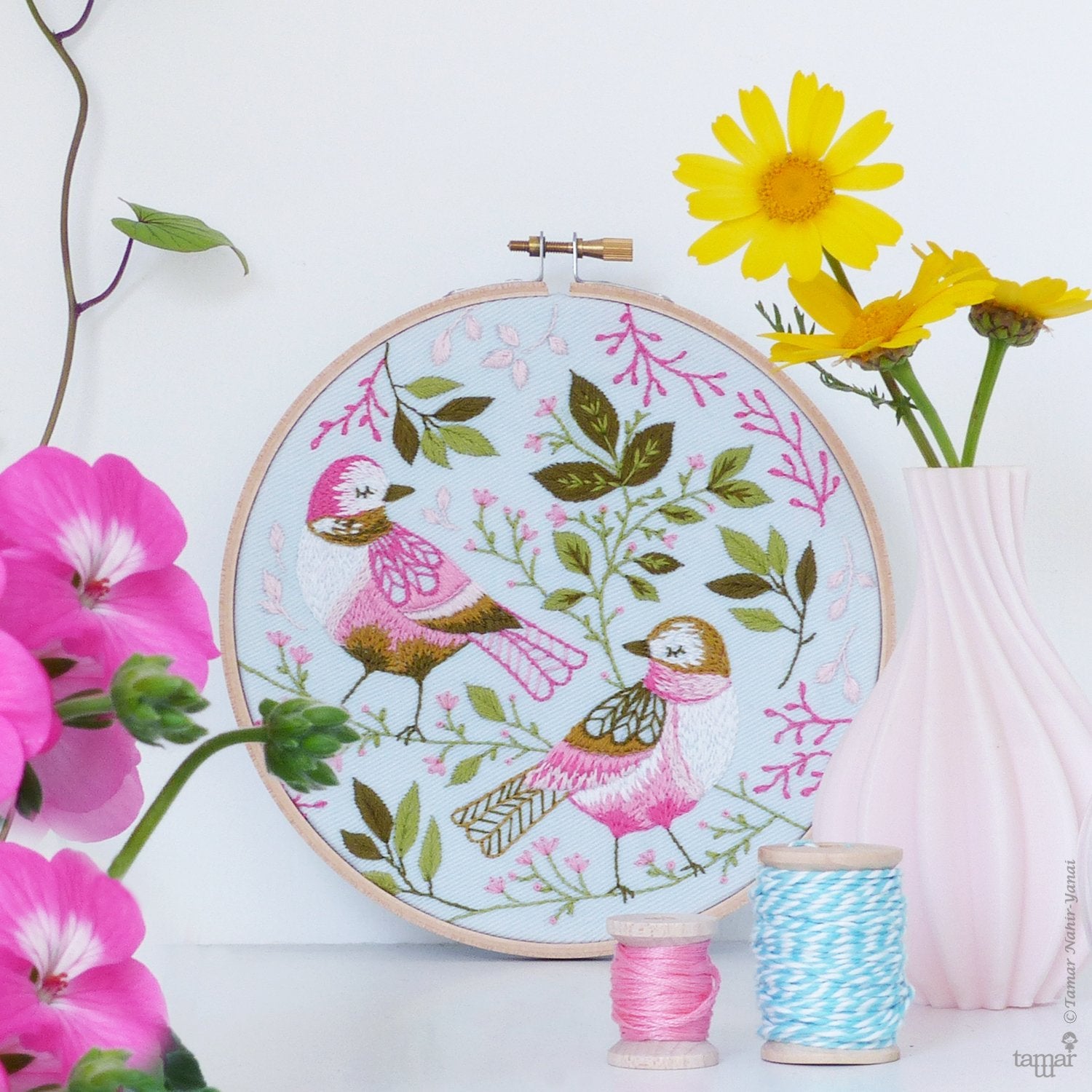 TAMAR NY™ - Love Birds 6" embroidery kit